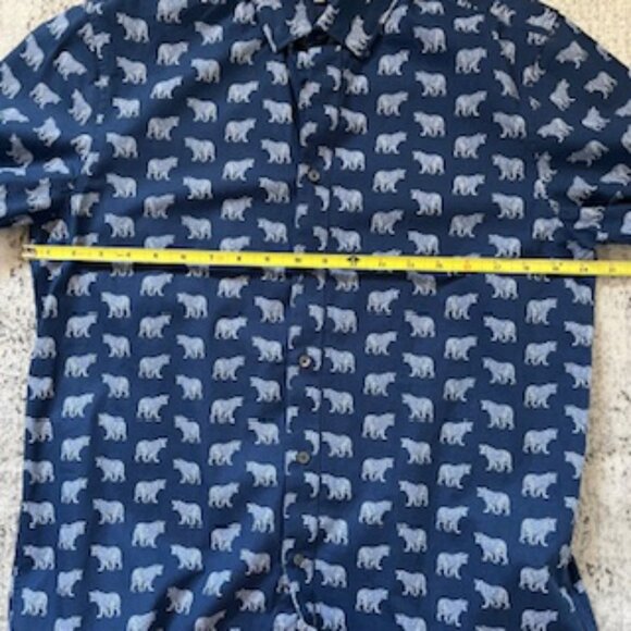 🧡3/15 Ted Baker Navy SS Geo Tiger Print Shirt Men's 4 - Picture 6 of 10